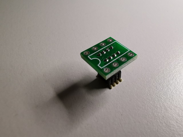 DIP8 (0.3″) -> SOIC8 150mil 1.27mm, SMD Adapter