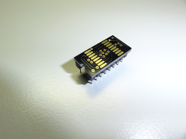 SO16W 300mil / SOJ16 (1.27mm) -> DIL16 (0.3″), SMD Adapter