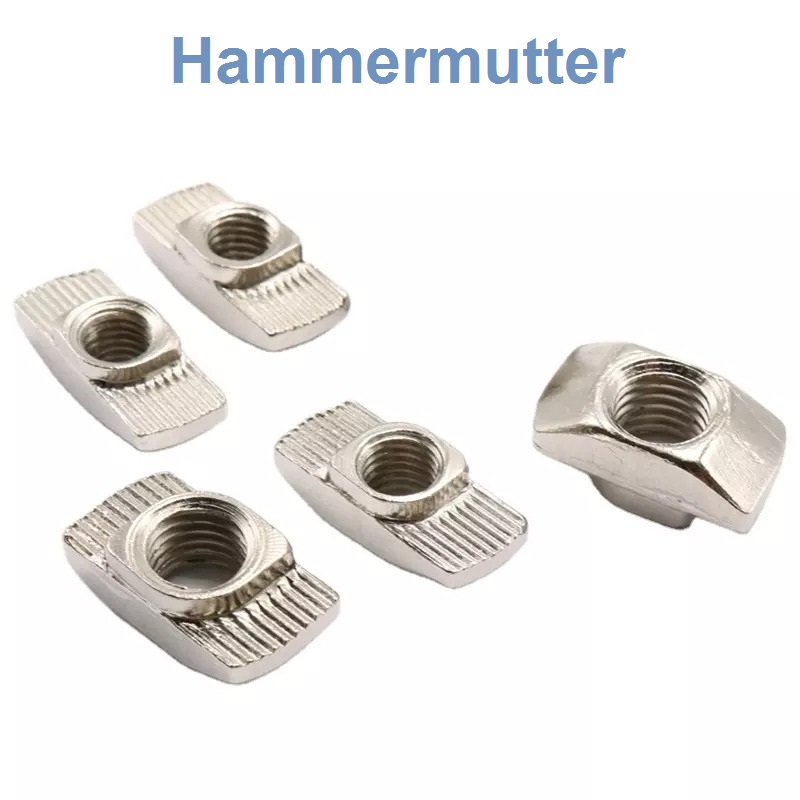 Hammermutter Nutenstein – 20 30 40 Aluprofil Nut 6 8 M4 M5 M6 T-Nut